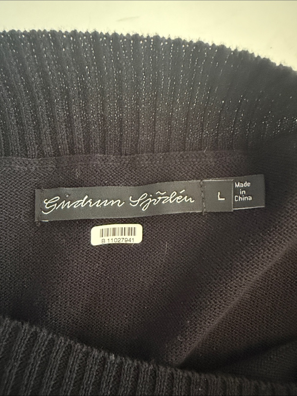 Gudrun Sjoden Black Gray Colorblock Knit Lagenlook Sweater Dress size L - Picture 3 of 8